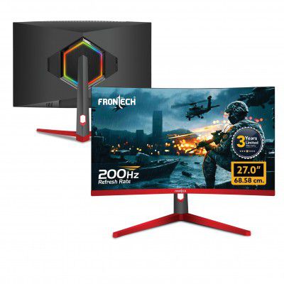 FRONTECH 27-inch (68.58 cm) Curved Gaming Monitor | 200Hz Refresh Rate | Full HD 1080p | (MON-0052)