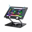 Frontech 360° Rotating Laptop Cooling Stand | 2x65 mm RGB Detachable Fan (CP-0015)...