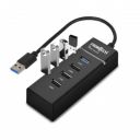 Frontech 4 Port USB Hub Dock, LED Indicators, Plug and Play...
