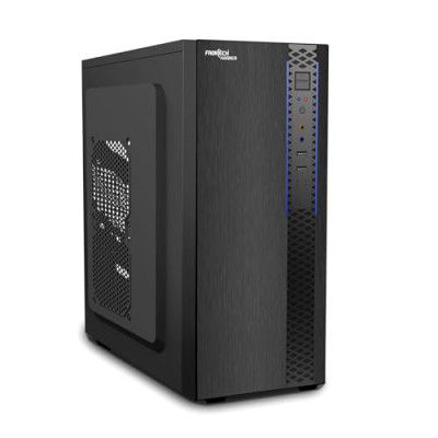 FRONTECH Amber Premium Silver Series Cabinet/Computer Case with HD Audio | ATX/Mini ATX Compatible | Installed 1 x 80 mm Fan, 2 x USB 1.1 | Ideal for Home/Office/Gaming (FT 4322B, Blue)