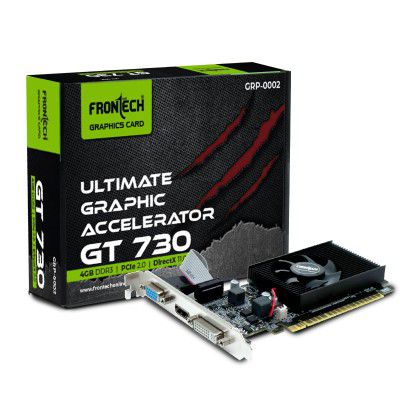 FRONTECH GT730-4GD3 Graphics Card with 4 GB DDR3 64 BIts PCI Express RAM,(GRP-0002, Black)