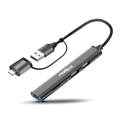 FRONTECH NC-0040 5-in-1 USB Hub | USB 3.0, Dual USB 2.0, SD/TF Card Reader