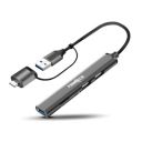 FRONTECH NC-0040 5-in-1 USB Hub | USB 3.0, Dual USB 2.0, SD/TF Card Reader...