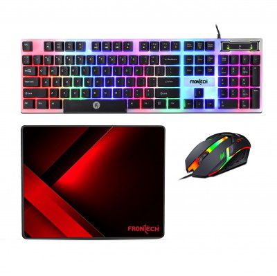 Frontech Neo Ranger 3-in-1 Gaming Combo – RGB LED Backlit 104-Key Keyboard,  (KB-0040PC)