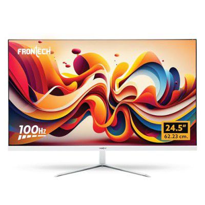 FRONTECH Ultima Series 24.5" LED Monitor| Refresh Rate 100Hz, IPS Panel | Full HD 1080p, Bezel Less Design | HDMI & VGA Ports (MON-0087, White)