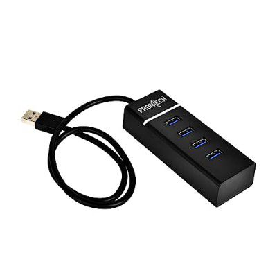 FRONTECH Universal USB 2.0 4-Port Hub, Black| 1-Year Warranty
