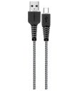 FRONTECH USB Type A to Type C 30W (3.4A) Braided Fast Charging & 5 Core Cable | 1 Meter | Black & White...