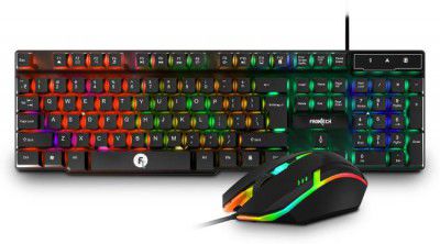 Frontech Wired Gaming Keyboard and Optical Mouse| RGB Backlight |104 Keys (KB-0040) Combo Set  (Black)