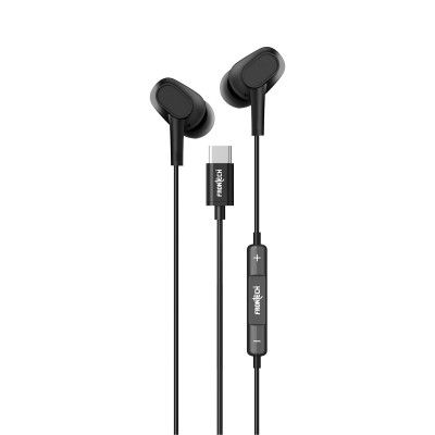 FRONTECH Wired in Ear, Earphones with Mic, Type-C Jack Connectivity, 10 mm Drivers (EF-0083, Black)