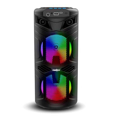 FRONTECH Wireless Bluetooth Speaker with RGB Lights | Upto 2 Hours Playback Time (SW-0068, Black)