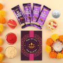 Frostick Bhai Dooj dairy-milk Chocolate Gift Pack | dairy-milk Chocolate,Roli, Chawal, Kalawa, Silver Coin and Greeting Card (Pack of 4)...