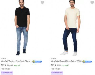 Fruch Mens T Shirts @ ₹129