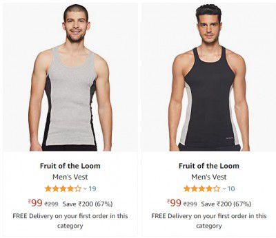 Fruit of the Loom Men's Vest @ ₹99