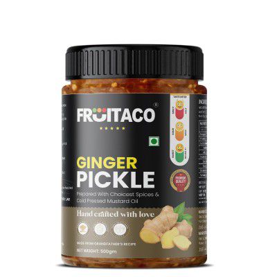 Fruitaco Ginger Pickle – Authentic Indian Pickle (500 Gm, Ginger Pickle)