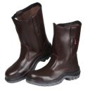 Karam FS51 High Ankle Buff Grain Leather Safety Boot for Men | Brown