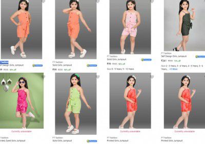 Ft Fashion Kids Jumpsuits Starts ₹99
