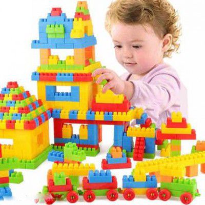 FTAFAT 100% Best Quality GIFT (92 Pieces +8 Tyres) 100 Pcs Building Blocks, Creative, Learning Toy, Educational Toy For Kids Puzzle Assembling Building Unbreakable 20+ Activities Kids Toy Set (Multico