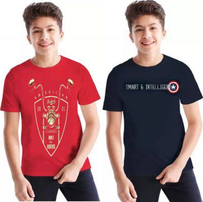 FTC Bazar Boys Printed Cotton Blend T Shirt (Pack of 2)