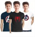 FTC FASHIONS  Boys Printed Cotton Blend Regular T Shirt  (Multicolor, Pack of 3)...