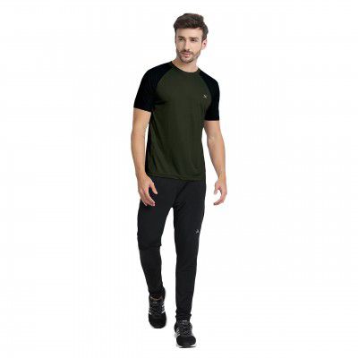 FTX Men Round Neck Cut & Sew Tshirt Green(774_4)_M