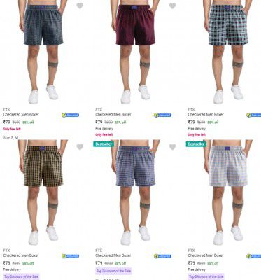Ftx Mens Boxers Starts ₹80