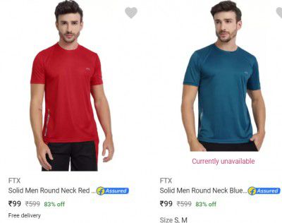 Ftx Mens T-Shirts Starting From Rs 99
