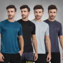 FTX  Pack of 4 Men Solid Round Neck Multicolor T-Shirt...