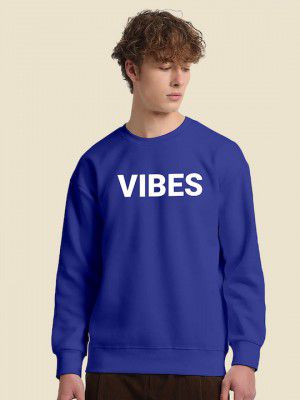 FTXTypography Printed Round Neck Long Sleeves Fleece Pullover Sweatshirt