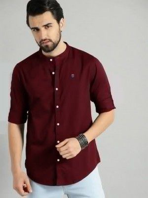 FUBAR Mandarin Collar Slim Fit Casual Shirt