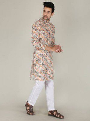 FUBAR  Men Kurta and Pyjama Set Cotton Blend