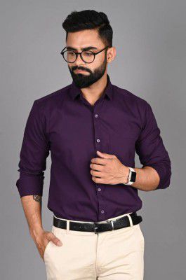 FUBAR  Men Slim Fit Solid Spread Collar Formal Shirt