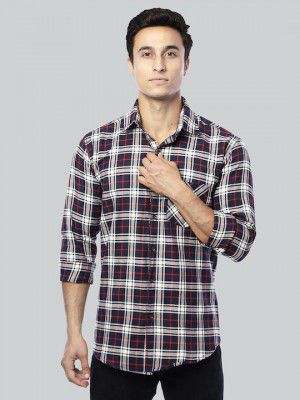 FUBAR Slim Fit Tartan Checked Casual Shirt