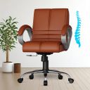 FUGO FG235 Ergonomic Medium Back Office Chair with Adjustable Height, Cushioned Back (Tan)...