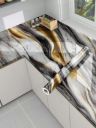 FUJINO Wallpaper Black Gold Self Adhesive Sticker Wall Stickers Marble Wallpaper Furniture Kitchen...