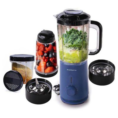 FUMATO Mixer Grinder Blender- 800W | Mixie for Kitchen with 3 Jars, Stainless Steel Blades, 3 Speed Control, Anti-Skid Feet | Nutri Blender Juicer with 1 Year Warranty (Midnight Blue)
