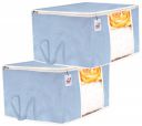 Fun Homes 2 Pieces Non Woven Fabric Under Bed Storage Bag, Cloth Organiser, Blanket Cover with Transparent Window (Grey)...