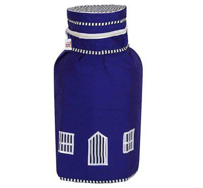 Fun Homes Cotton Dust-Water Proof LPG Gas Cylinder Cover (Blue)