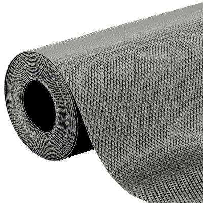 Fun Homes Multipurpose Diamond Textured Super Strong Anti-Slip Mat Liner, Size 45X500 cm (5 Meter Roll, Grey)