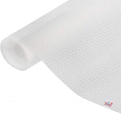 Fun Homes Duty Diamond/Dots Shelf Liners, Non-Slip Drawer Liner Cabinet Pad Refrigerator Mat No Odor for Home and Kitchen-30X150 cm (1.5 Mtr,White)-FUNNHOM11931, Standard