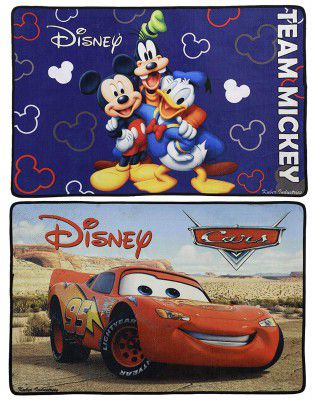 Fun Homes Fun0712 Polyvinyl Chloride Disney Cars Mickey Mouse 2 Pieces Anti-Slip Door Mat