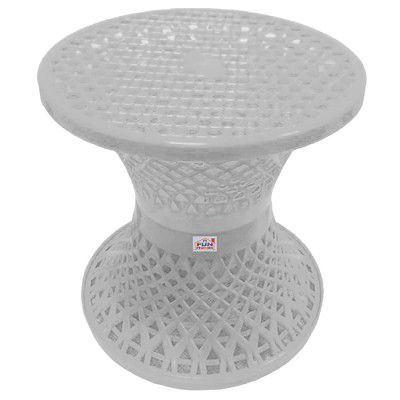 Fun Homes Mesh Design Both Sided Plastic Sitting Stool for Indoor