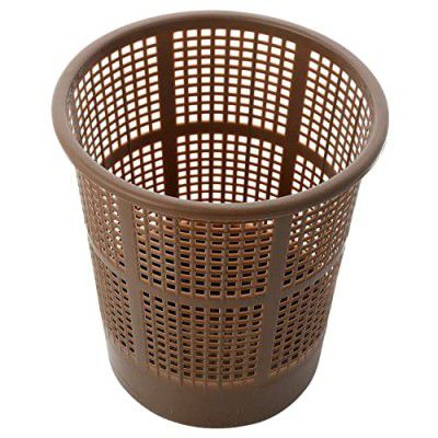 Fun Homes Mesh Dustbin|Plastic Open Garbage Basket|Portable Round Trash Can for Kitchen|Office|College|5 Liter (Brown)