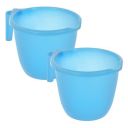 Fun Homes Plastic Bathroom Mug 1 Litre- Pack of 2 (Sky Blue)-46FH0205...
