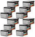 Fun Homes Polka Dots Printed 12 Pieces Non Woven Fabric Clothes Organiser with Transparent Window, Extra Large (Black & White)...