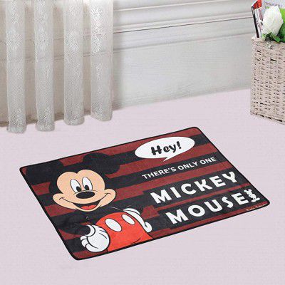 Fun Homes Polyvinyl Chloride Anti-Slip Disney Mickey Mouse Bath Mat (Maroon, 23 x15Inches)
