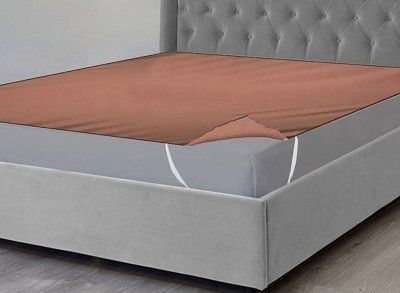 Fun Homes Self Design PVC Waterproof King Size Mattress Protector/Baby Plastic Sheet Protector (Brown Standard 78 x72)