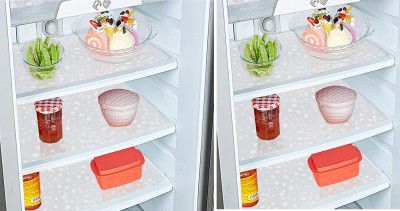 Fun Homes Tranasparent PVC Fridge Mat, Set of 6 (White)-HS43FUNH25655