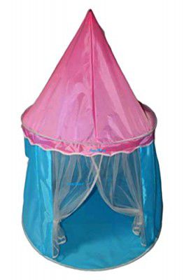 FunBlast Castle Tent House for Kids – Portable and Foldable Hexagon Polyester Tent House for Kids - Playhouse Hut Tent for Children Indoor and Outdoor for 3+ Years Kids (Pink)