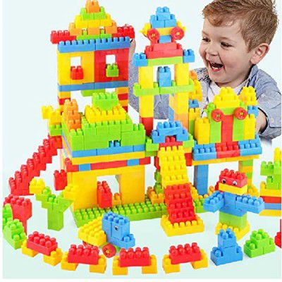 FunBlast DIY Plastic Building Blocks for Kids Puzzle Games - (250+ Blocks with 38 Wheels) Multicolor (250 pieces)