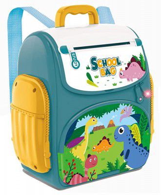 FunBlast Piggy Bank with Finger Print Sensor Lock – Money Saving Portable School Bag Design Coin Bank for Kids, Money Bank with Sound and Music, Birthday Return Gift for Kids, Boys, Girls (Dinosaur)